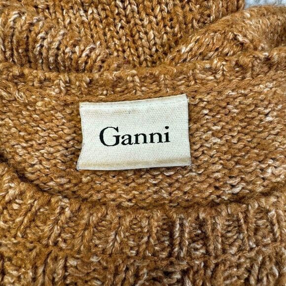 Ganni Wool Blend Golden Mustard Knit Sweater - Picture 3 of 7
